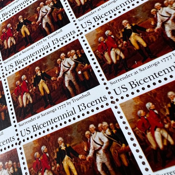 Surrender at Saratoga 1977 Postage Stamp Sheet, Unused Vintage USA #1728 - Picture 1 of 3